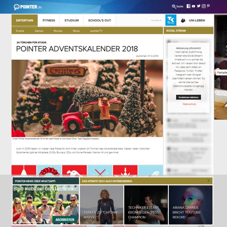 TOP 500 Online Adventskalender Gewinnspiele 2021